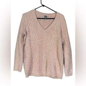 Preppy Chelsea28 Pink V-Neck Sweater - Cashmere Blend